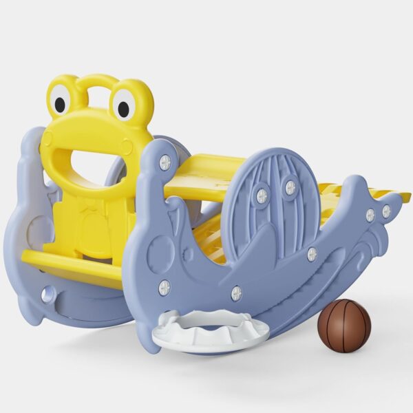 Lifelong 3 in 1 Modern Slide & Rocker with Basketball for Kids|Durable & Safe Playset for Toddlers & Children|Indoor & Outdoor Use|Easy Assembly & Perfect for Fun & Activity (LLCCRS01),Multicolour